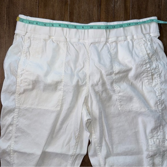 Eileen Fisher Organic Linen Cargo Jogger Pant XL White Ankle Cargo Pull on - Picture 3 of 11